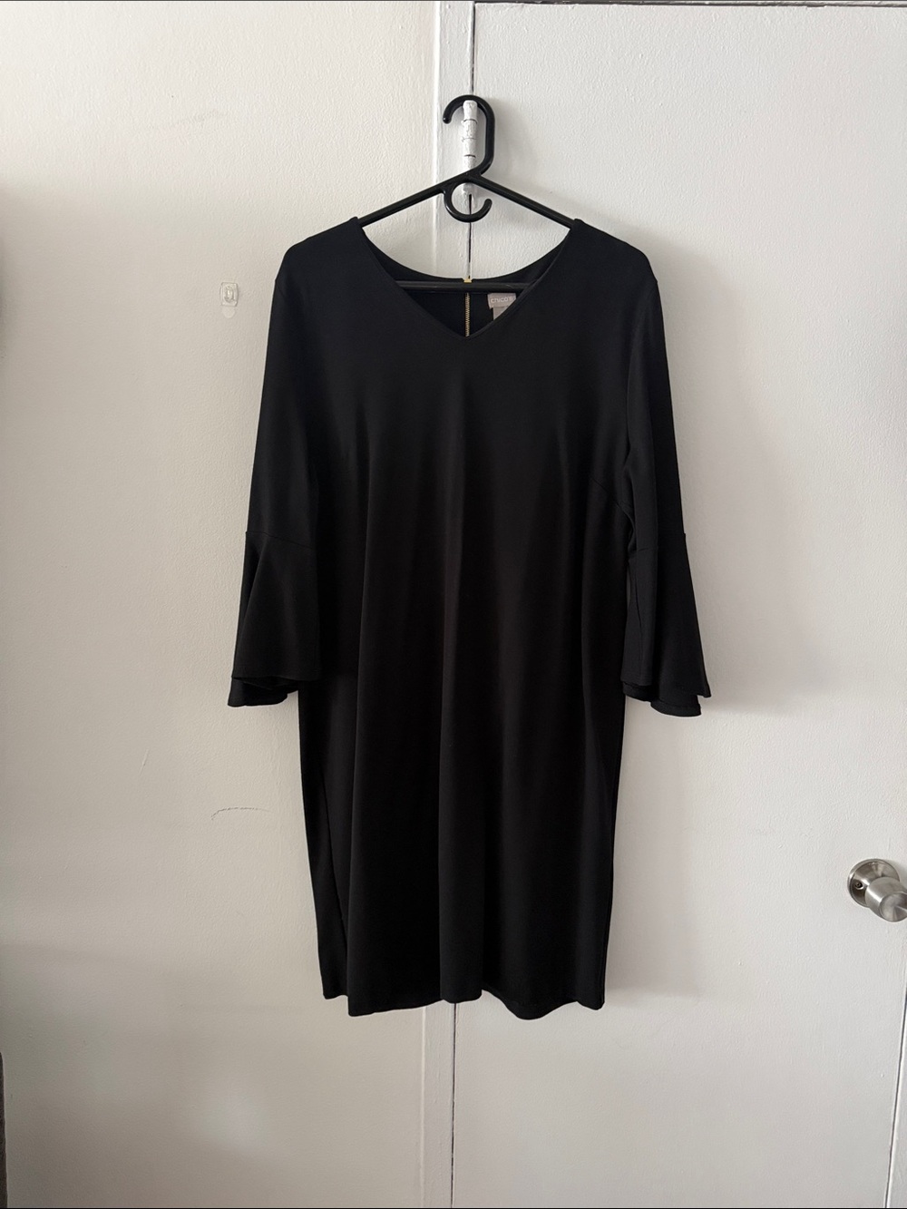 Chico's Black V-Neck Midi Dress
